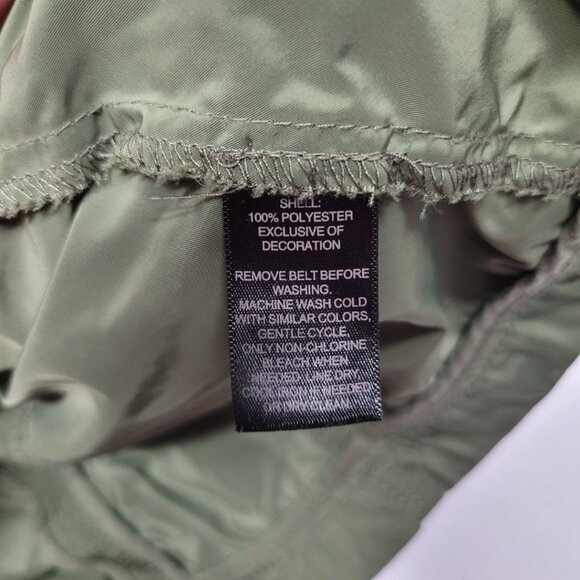 White House Black Market Ruffle Jacket Zip Pocket Green Womens Small Lightweight - Picture 9 of 11